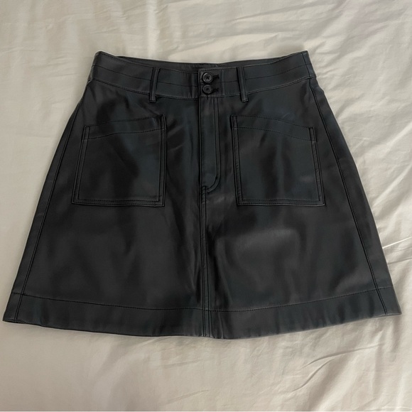 Madewell Vegan Leather A-Line Mini Skirt NWT - Picture 3 of 6